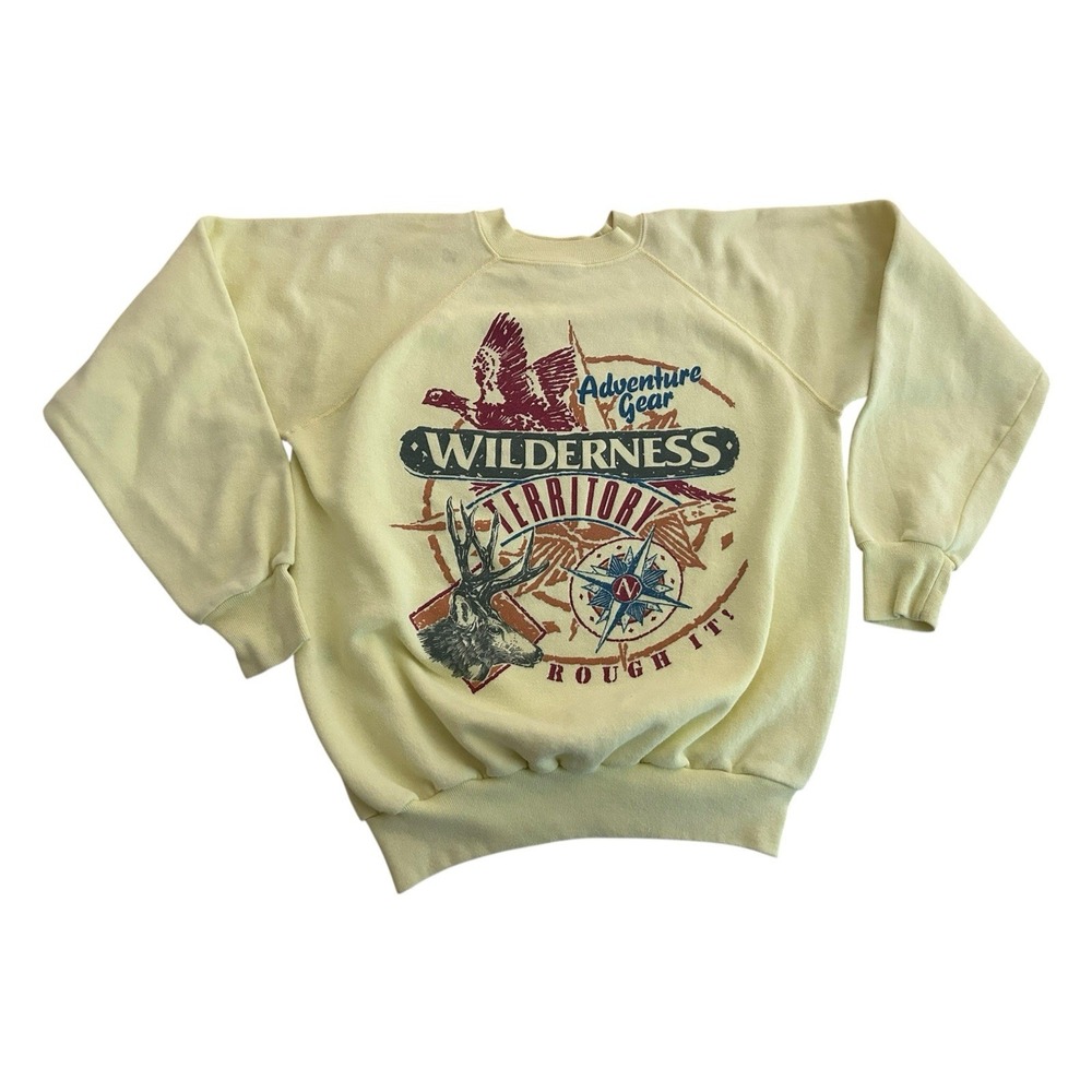 Vintage Yellow Outdoor Adventure Gear Sweatshirt Size L‎ Made in USA
